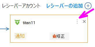 レシーバーアカウントの右上をクリック