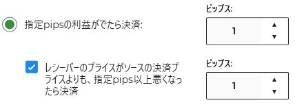 固定の損切、利確を使う場合の設定