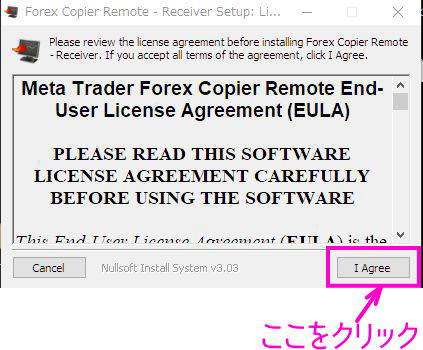 ユーザーライセンスに同意する