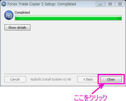 インストール完了