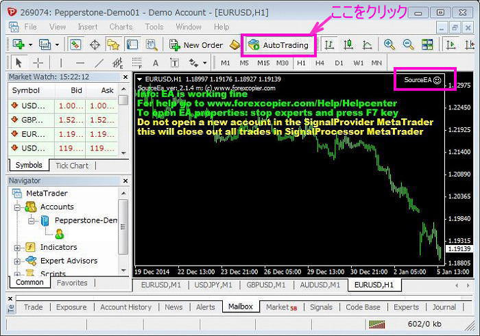 自動売買をオンにする